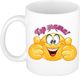 Bellatio Decorations Cadeau koffie/thee mok voor mama - duim omhoog smiley - roze - 300 ml - Moederdag