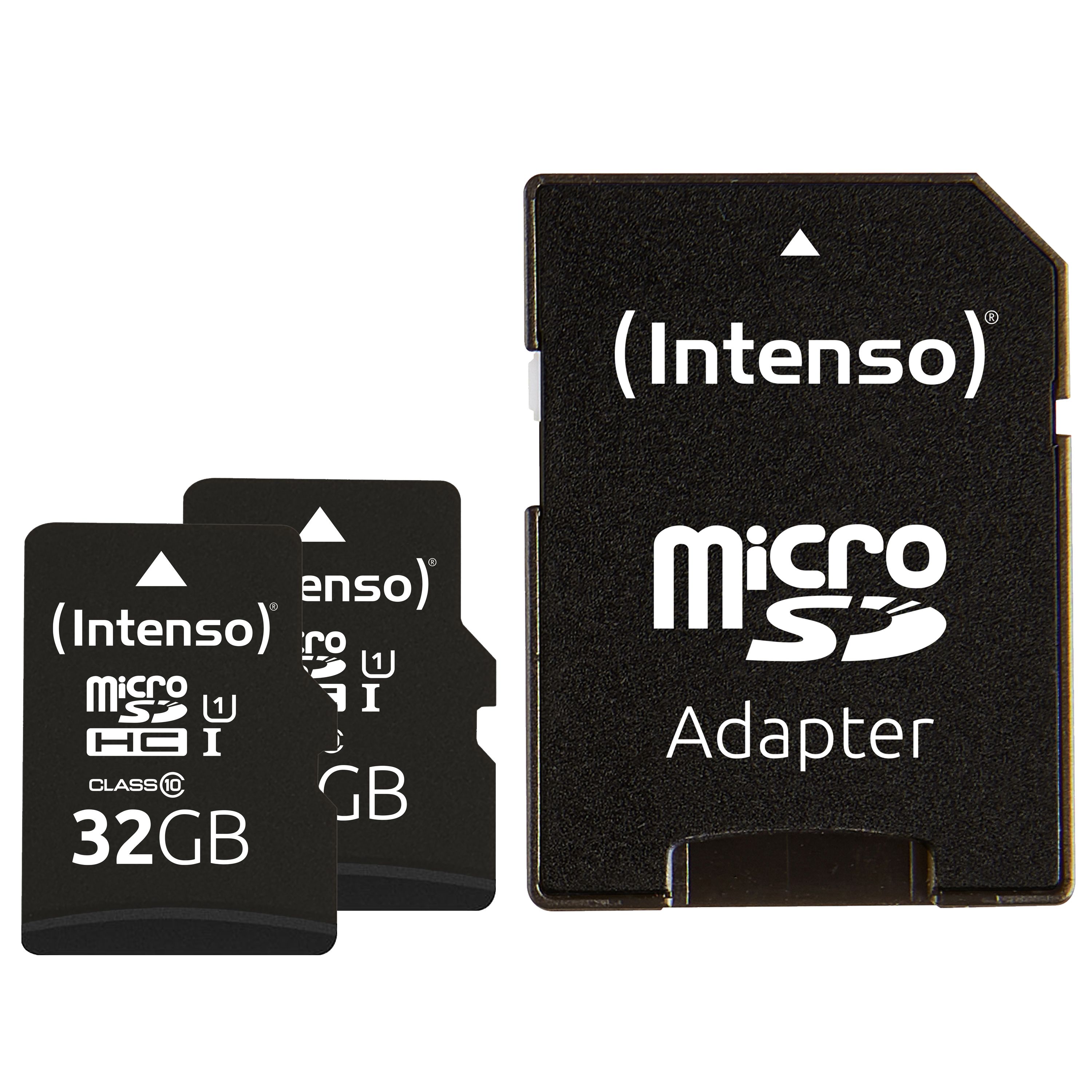 Intenso Doppelpack microSDHC 32GB UHS-I Premium + SD-Adapter - Class 10