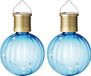Lumineo 4x stuks Led lampje/lampion solar verlichting blauw 11 x 8 cm