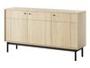 3E 3xE living.com Linea: Kommode - Eikenhout / Zwart, 153,5 x 39 x 83,5 cm