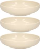 Plasticforte Kommetje/schaaltje - 6x - beige - D16 x 4 cm - 520 ml - kunststof