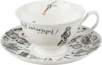 V&A Alice in Wonderland Kop en Schotel, Porselein, 0.21 L, Wit