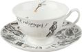 V&A Alice in Wonderland Kop en Schotel, Porselein, 0.21 L, Wit