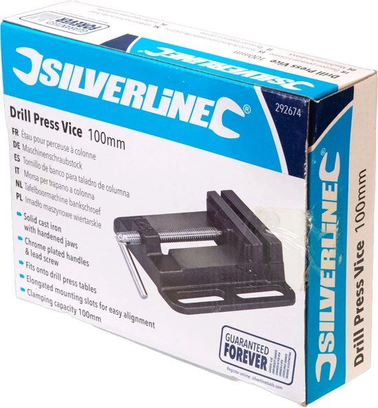 Silverline Bankschroef - 100 mm - Geharde kaken - Chroom geplateerd handvat