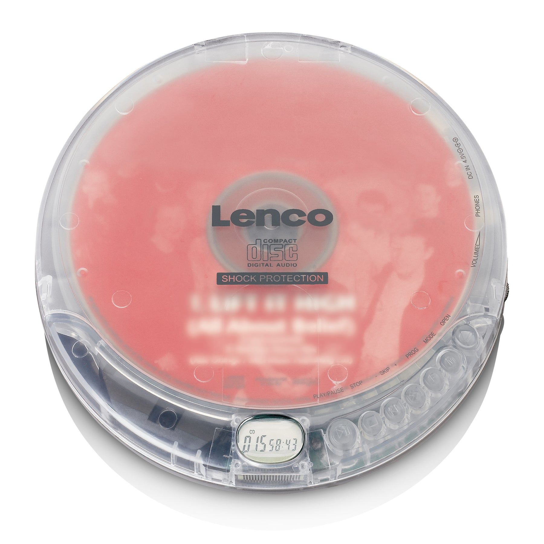 Lenco CD-202TR Personal CD Player - Transparent