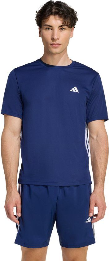 Adidas Performance Workout Essentials Base 3-Stripes T-Shirt - Heren - Blauw - XXL