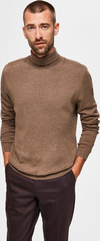 SELECTED HOMME SLHBERG ROLL NECK B NOOS Heren Trui - Teak - Maat XL
