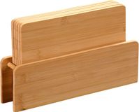 Kesper Broodplankjes met houder - 5x stuks - bamboe hout - 24 x 15 cm