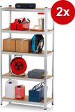 EASYmaxx Set van 2 Metalen Opbergrekken 180x90x40 cm