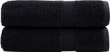 vidaXL Serviettes de bain SOLUND 2 pièces 600 g/m² 70x140 cm Noir