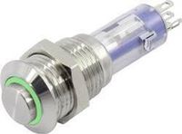 TRU COMPONENTS TC-6647556 LAS4GQH-11ZE/G/12V/S Drukschakelaar 48 V 2 A 1x aan/uit Continu Groen 1 stuk(s)