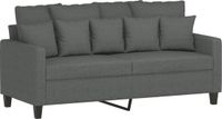 vidaXL Tweezitsbank 140 cm stof donkergrijs