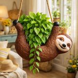 MikaMax Sloth Planter - Keramische Luiaard Plantenpot voor Kleine Planten - Hangend of Staand