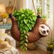 MikaMax Sloth Planter - Keramische Luiaard Plantenpot voor Kleine Planten - Hangend of Staand