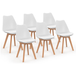 Idmarket - Lot De 6 Chaises Scandinaves Sara - Blanc - Pour Salle À Manger