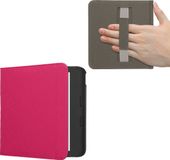 kwmobile flip cover geschikt voor Kobo Libra Colour - Case met magnetische sluiting en handvat - Hoes voor e-reader in neon roze