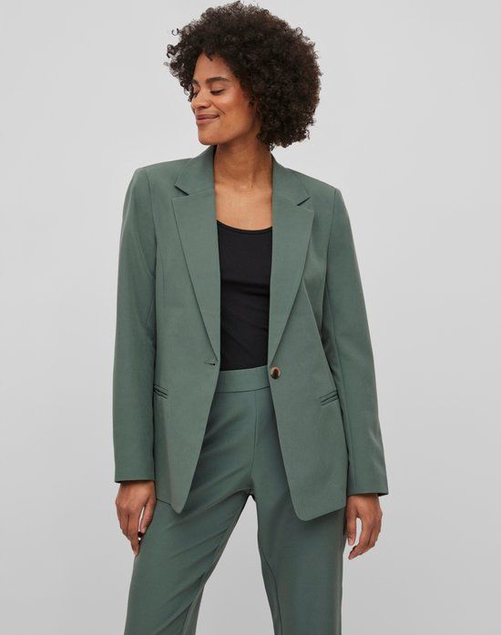 Vila Vilowny Straight Blazer - Duck Green - Women's Size 34