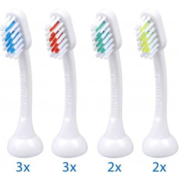 Emmi-dent Opzetborstels - 10 stuks - Blauw, Groen, Rood, Wit, Geel