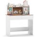 Bureau enfant avec tableau d'affichage en liège - station de recharge - grand espace de rangement - blanc