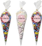 Fako Bijoux 50x Cellofaan Puntzakken 30x16 cm + 60 Stickers Ik Ben Een Grote Zus!
