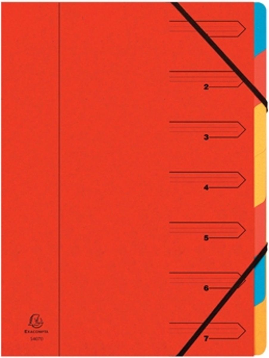 Exacompta Sorteermap 7 delig rood - 3130630540755