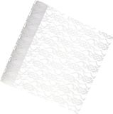Givi Italia Tafelloper op rol - 2x - gesponnen kant - wit - 30cm x 3m - stof