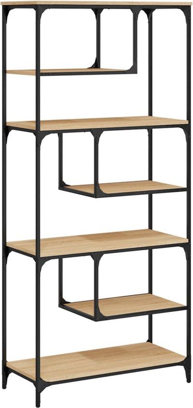 vidaXL Boekenkast 81x36x176 cm bewerkt hout sonoma eikenkleurig