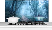 KitchenYeah Spatscherm keuken 120x60 cm - Bomen - Natuur - Mist - Aluminium