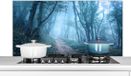 KitchenYeah Spatscherm keuken 120x60 cm - Bomen - Natuur - Mist - Aluminium