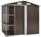 vidaXL Tuinschuur met rek 205x130x183 cm ijzer bruin
