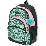 OFITURIA Schoolrugzak voor meisjes, aanpasbare rugzak, grote capaciteit en dubbele ritssluiting, rugzak met laptopvak, met voorvak en zijvak, Tribe, L, Casual