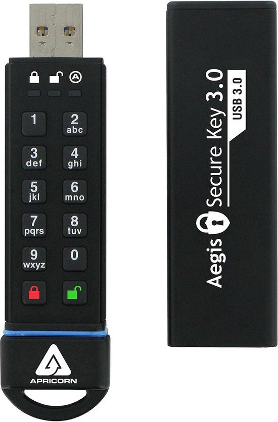 Apricorn Secure Key - USB-stick - 60 GB - Zwart