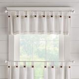 Elrene Home Fashions Tucker Solid Button Window Gordijn Keuken Valance, 152 cm B x 38 cm L (1, Wit