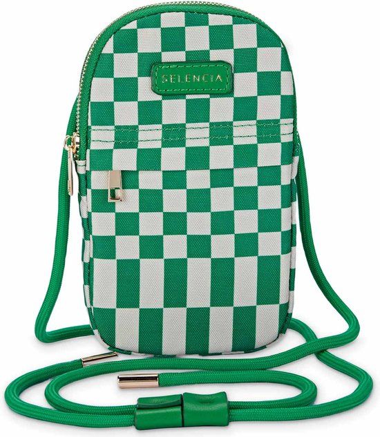 Selencia Telefoontasje Dames Crossbody - Groen - Stof - Unisex