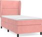 vidaXL Boxspring met matras fluweel roze 100x200 cm