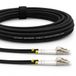 Elfcam® - Gepantserde staalvezel optische kabel voor buiten en binnen LC/UPC naar LC/UPC OM3 Multimode Duplex 50/125um Zwart (35M)