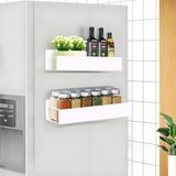Merkloos PromoHome Magnetisch Kruidenrek voor Koelkast 2 Stuks - Bamboe Magneetplank - Zwart - Keuken Opslag