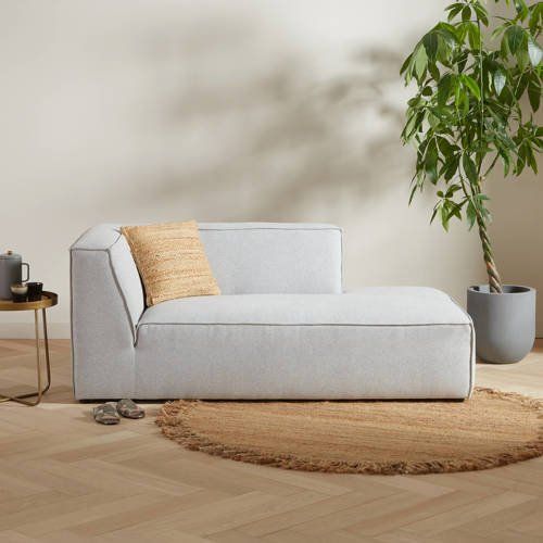 Newton modulair bankelement (chaise rechts) - Grijs - Polyester