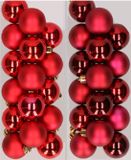 Kaemingk B.V. 32x stuks boules de Noël en plastique mix de rouge et rouge foncé 4 cm