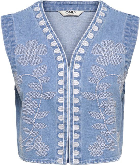 ONLY - ONLNOELLA EMB DNM WAISTCOAT SIJI Dames Denim Waistcoat