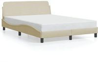 vidaXL Bedframe "Dover" stof crèmekleurig 140x200 cm