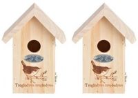 Merkloos / Sans marque Esschert Design Bv 2x Vogelhuisjes met vogel silhouet 19,5 x 9,5 cm