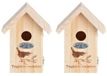 Merkloos / Sans marque Esschert Design Bv 2x Vogelhuisjes met vogel silhouet 19,5 x 9,5 cm