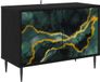 vidaXL Tv-meubel WIJHE 69 x 33 x 50,5 cm Zwart eiken Bewerkt hout