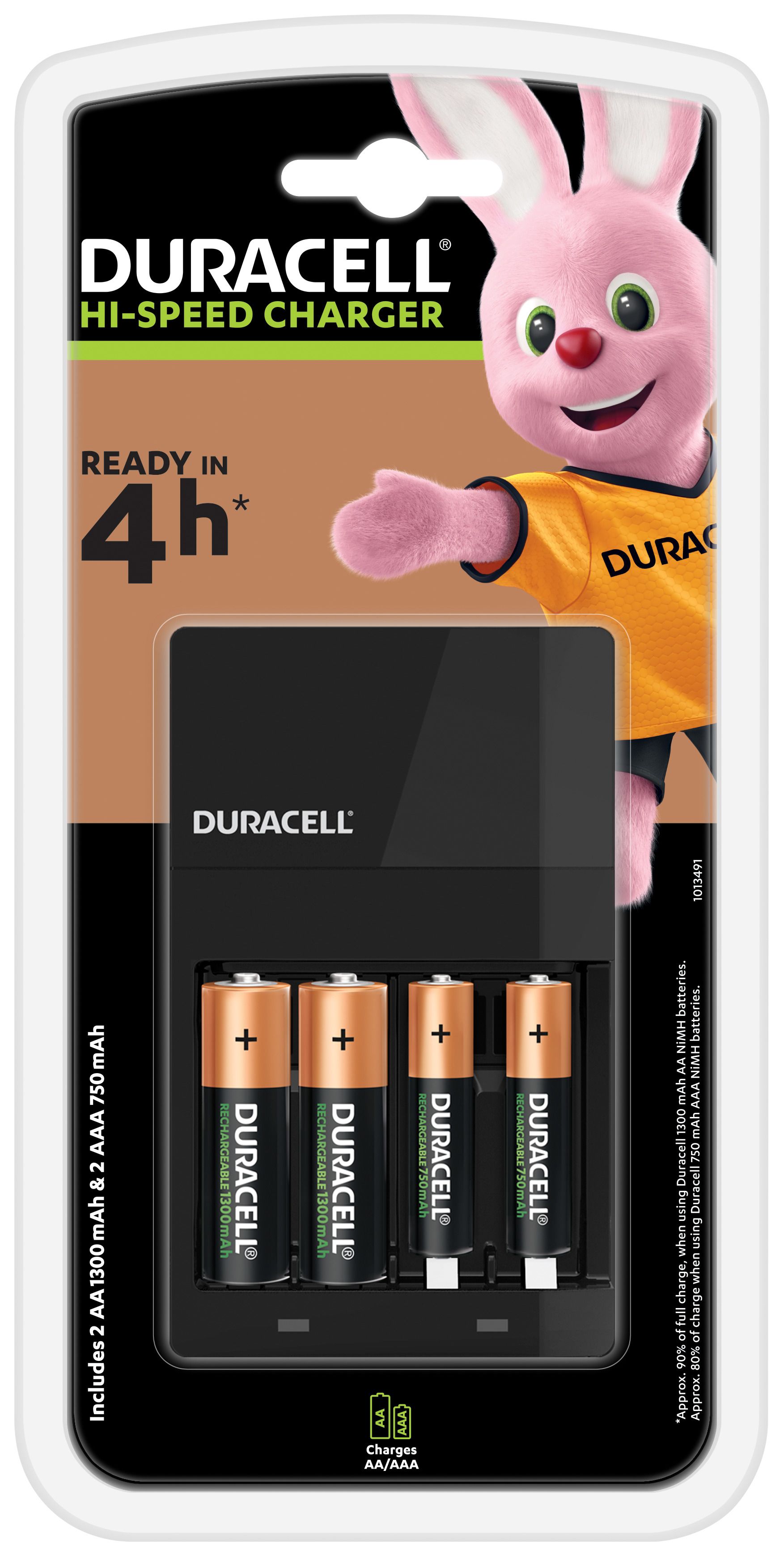Duracell CEF14 Batterij Oplader - AA/AAA - Incl. 4 Batterijen