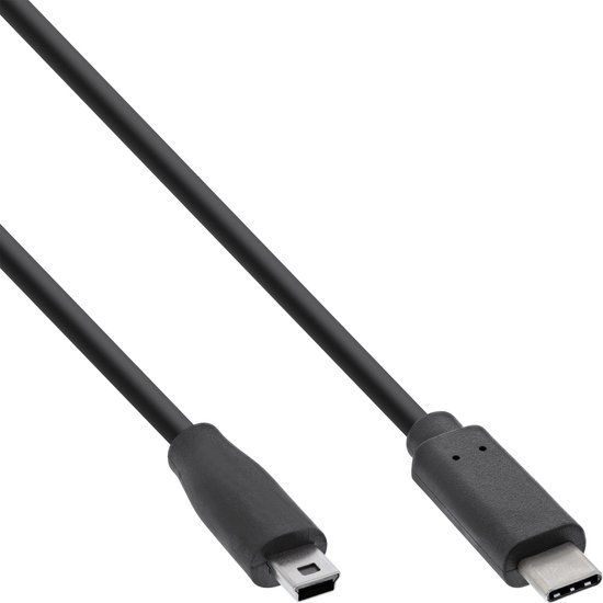 Oks USB-C naar USB Mini B kabel 2 meter Zwart