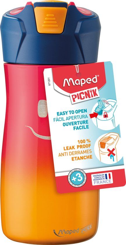 Maped Picnik Kids Karakter drinkfles RVS - 430 ml - rood/geel