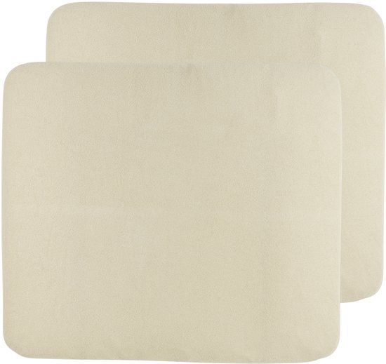 Meyco Baby Uni aankleedkussenhoes - 2-pack - badstof - soft sand - 85x75cm