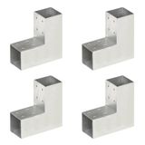 VidaXL Paalverbindingen 4 st l-vorm 71x71 mm gegalvaniseerd metaal