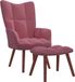 Syfax Relaxstoel met voetenbank fluweel roze